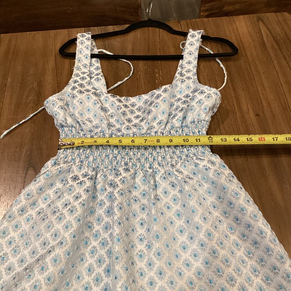 Hill House Home The Snowflake Brocade Cher sleeveless flare mini Dress L - Picture 7 of 8